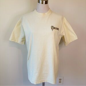 Girl Scouts of USA Vintage Yellow Off White Cotton Short Sleeved Tee Shirt, M